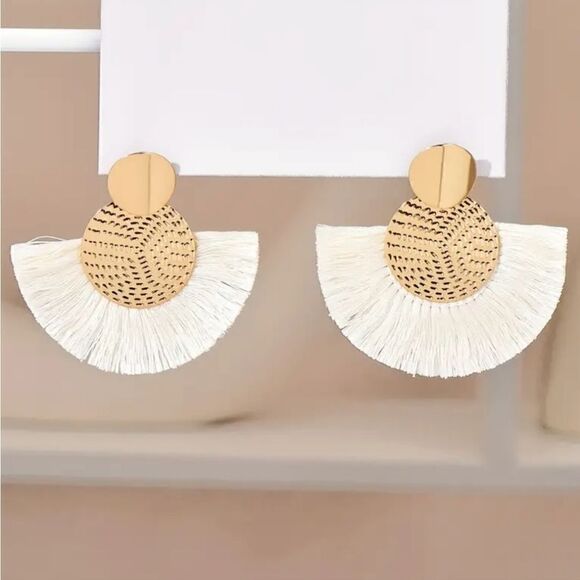 Handmade Colorful Tassel Dangle Earrings - Picture 5 of 10